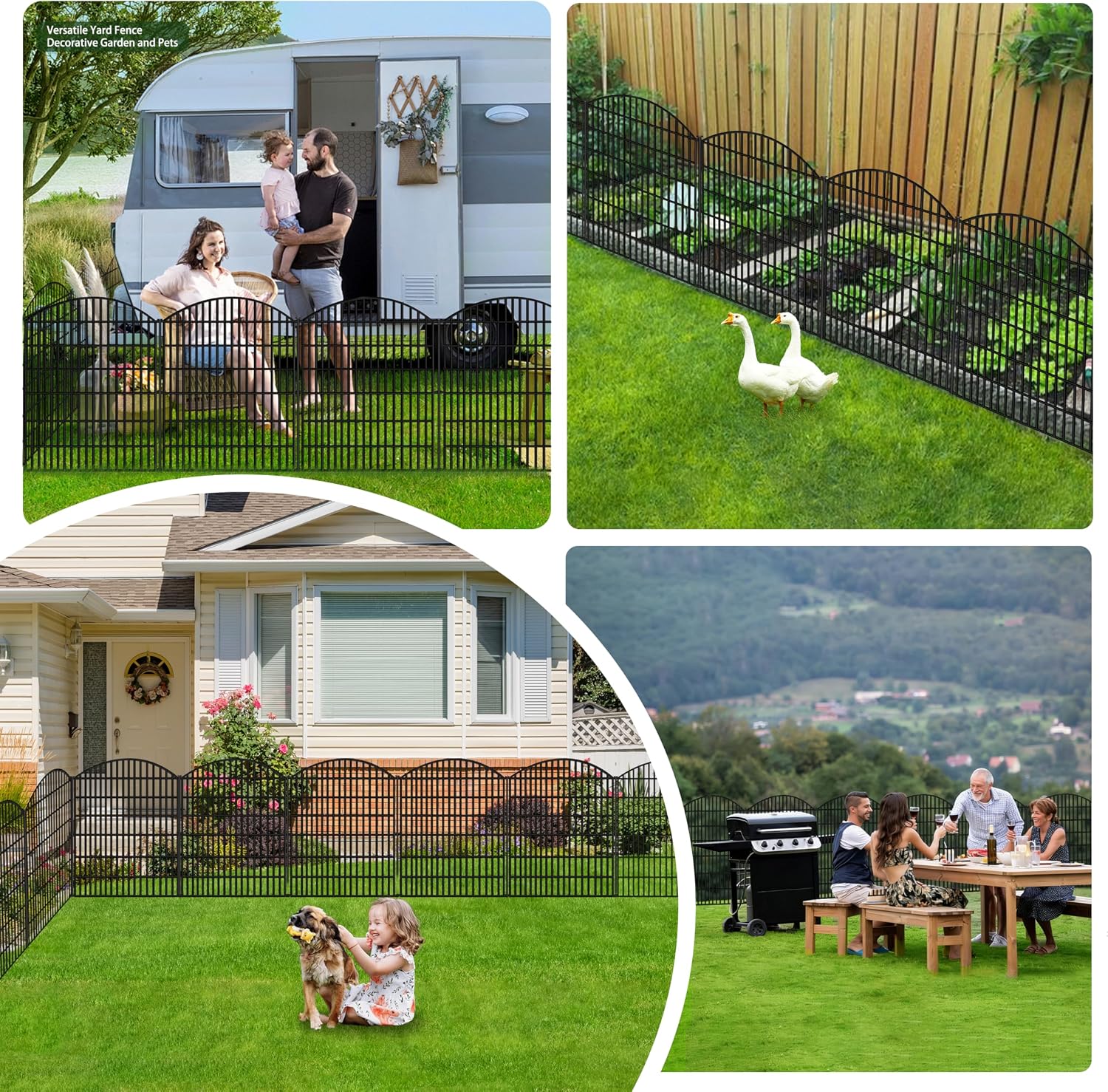 ULIOK 15 Panels Decorative Garden Fence. 32 in(H) X 37.9ft(L) No Dig Fence Panels Animal Barrier for Patio. Animal Ground Stakes Fencing for Garden. Rabbit Dog Temporary Fence for Outdoor Yard
