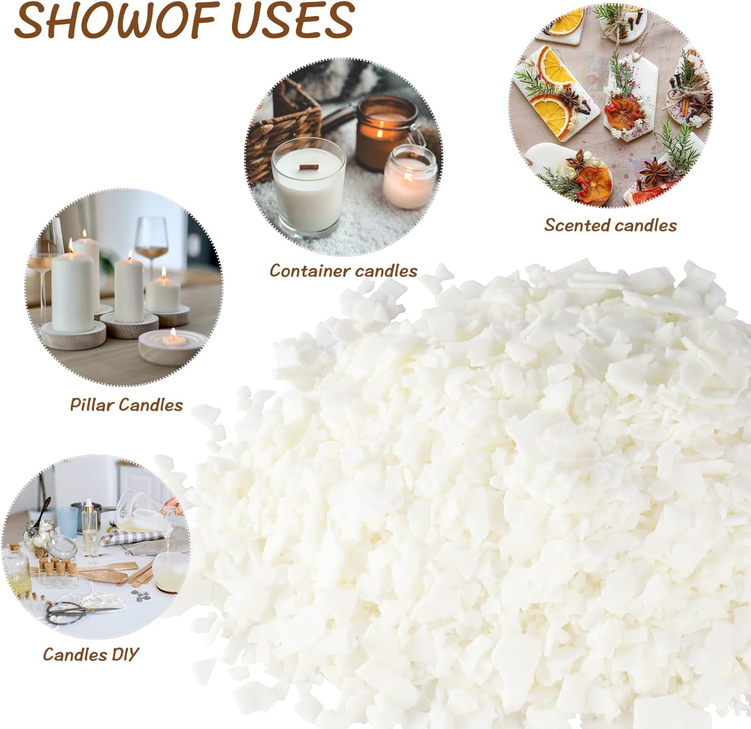 Pure Soy Wax for Making Candle - Pure Nature DIY Soy Wax Flakes -20 Pound Bag…
