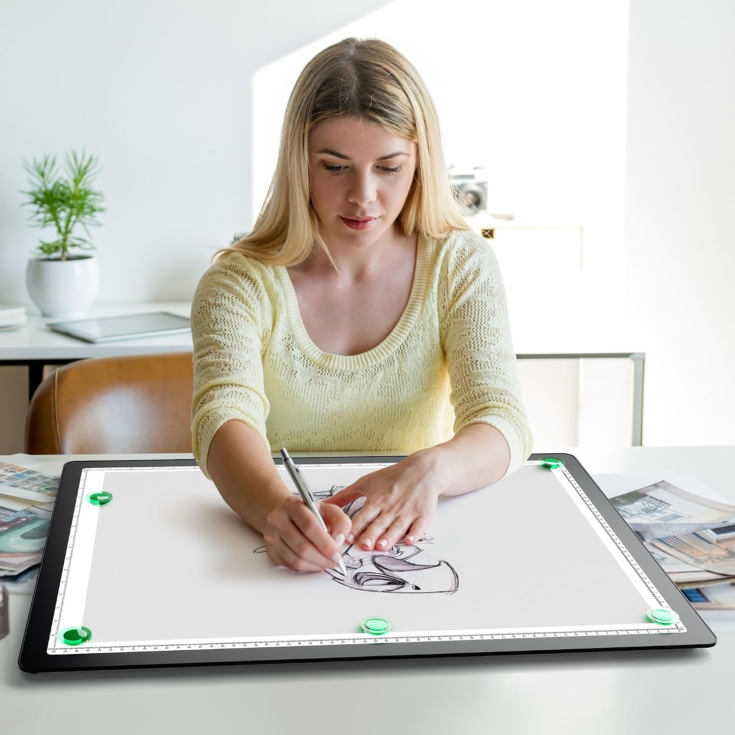 Rechargeable A2 Extra Large Diamond Art Light Pad with Magnetic Attraction | 25.2x18.4 Bawaslom LED Light Board with 5000mAh Battery.Lightbox for Diamond Painting.Tracing.Drawing.Vinyl Weeding