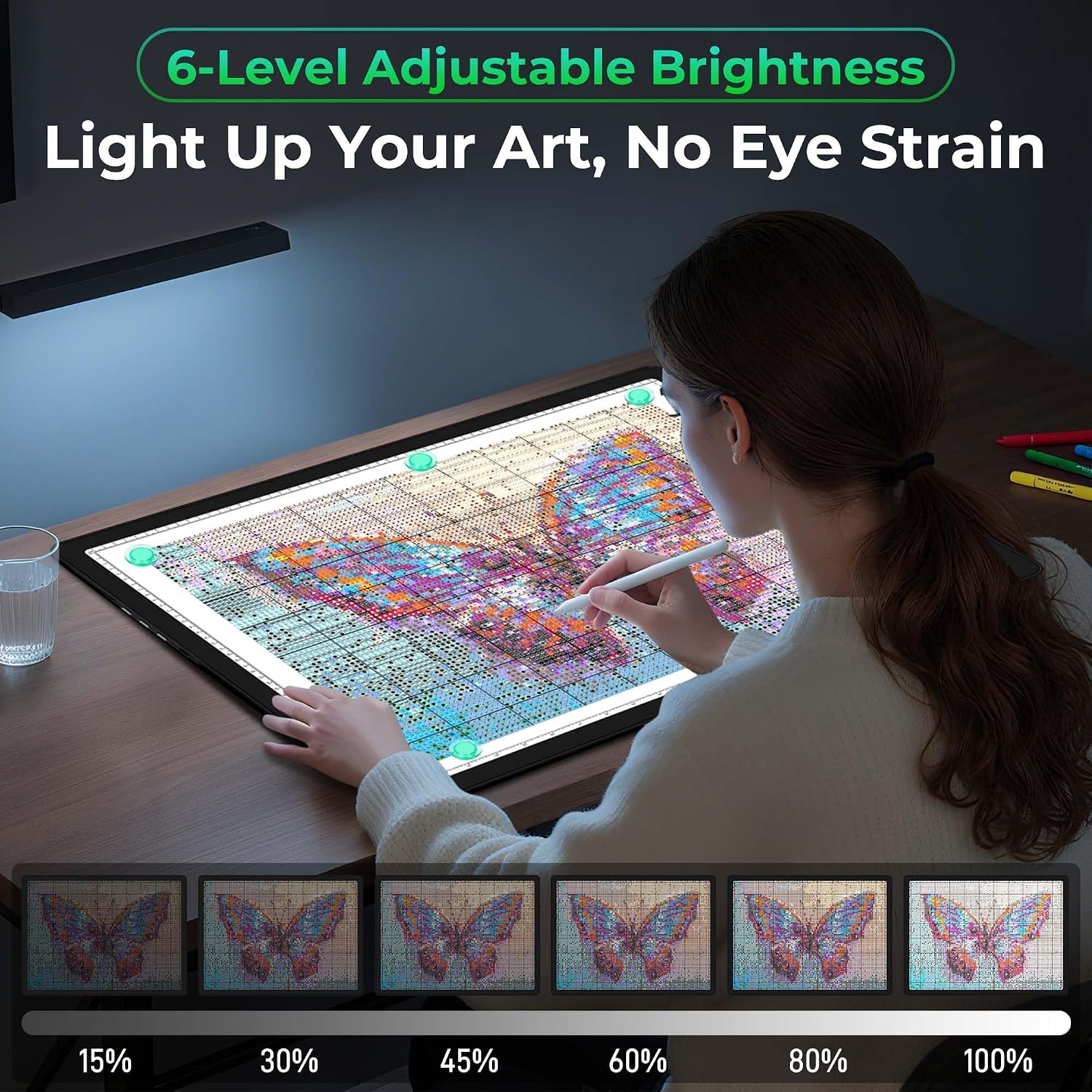 Rechargeable A2 Extra Large Diamond Art Light Pad with Magnetic Attraction | 25.2x18.4 Bawaslom LED Light Board with 5000mAh Battery.Lightbox for Diamond Painting.Tracing.Drawing.Vinyl Weeding
