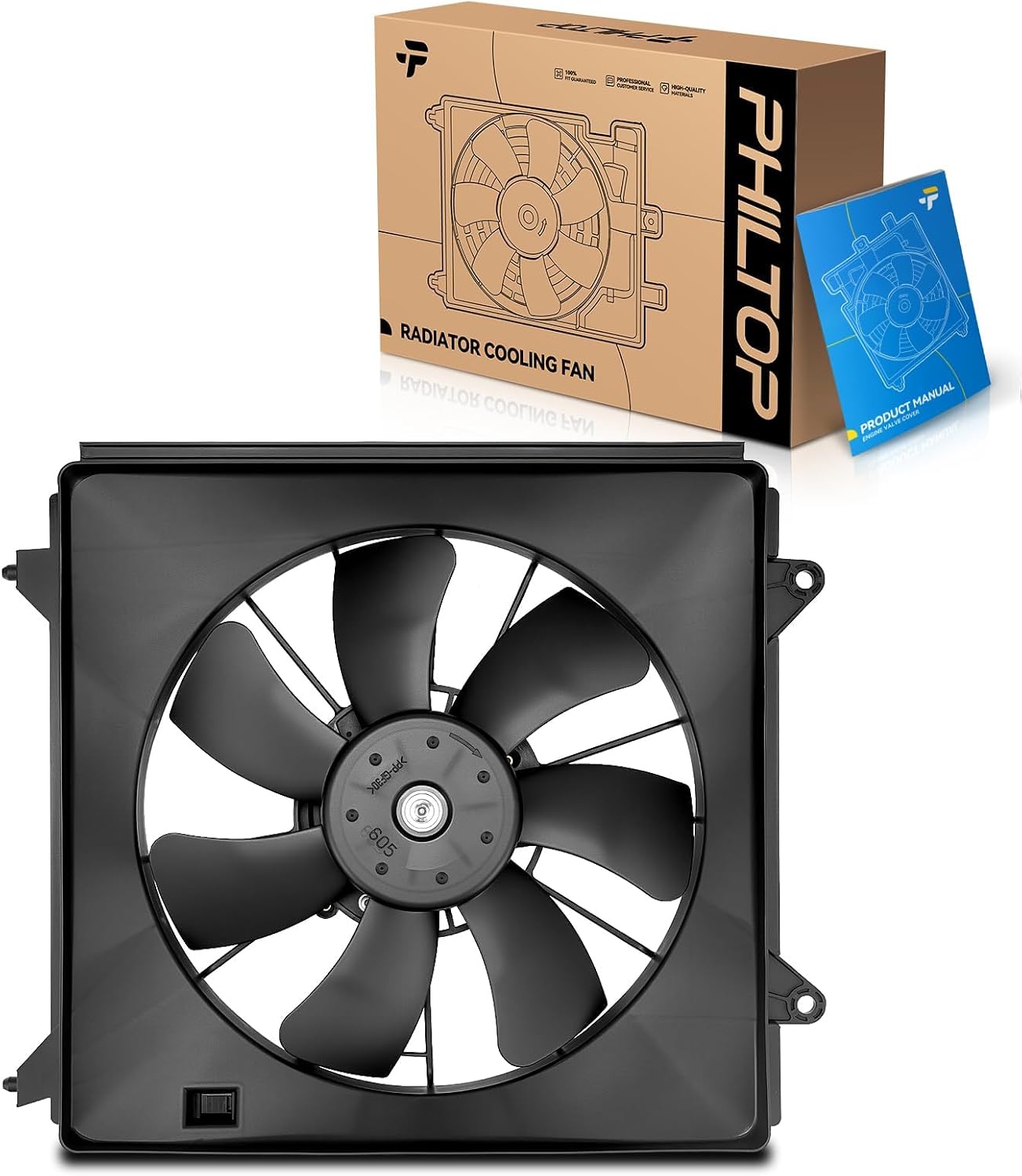 PHILTOP 621357 Radiator Cooling Fan Assembly. Compatible with 2.4L for