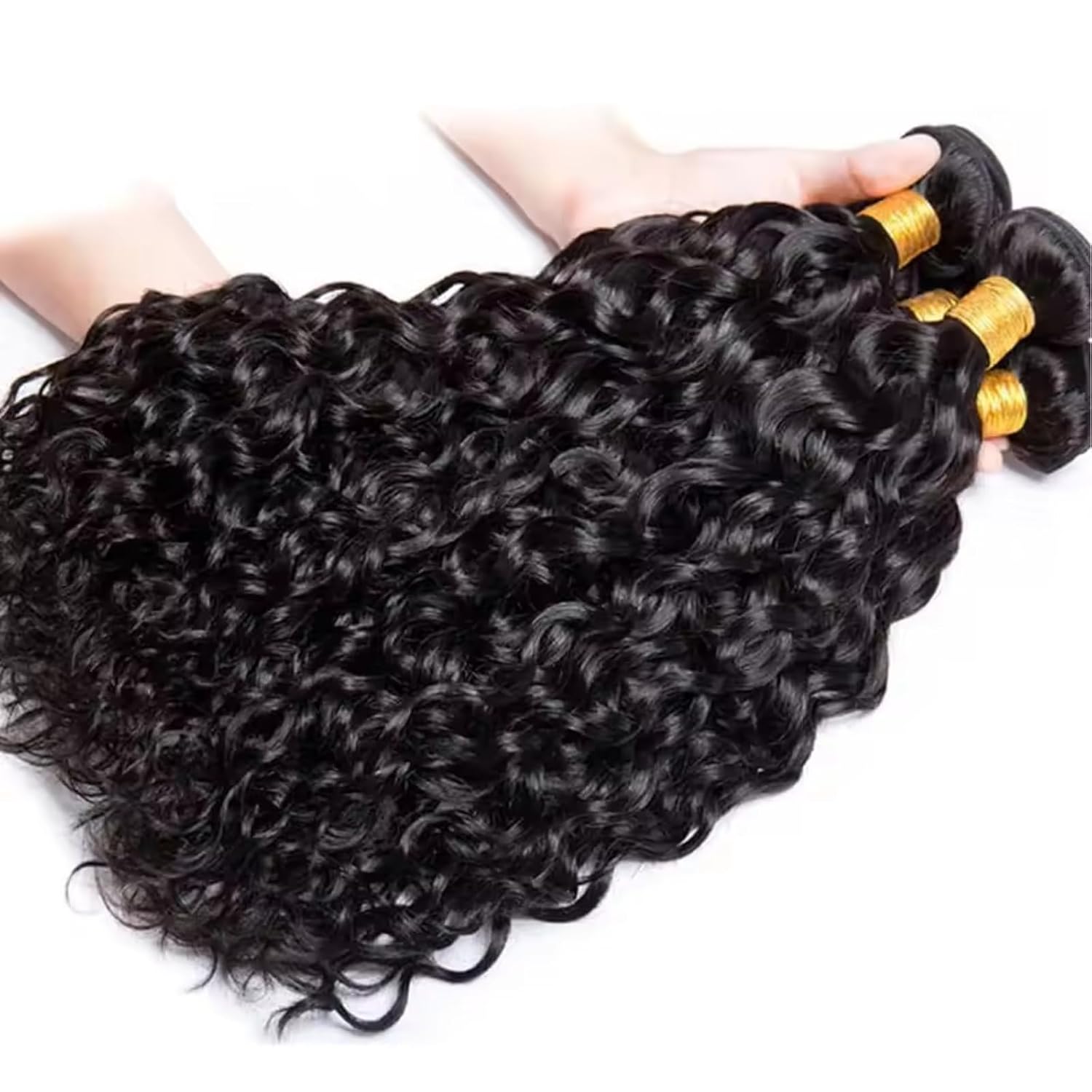 Deep Wave Human Hair Bundles 20 20 20 Inch 12A Unprocessed Brazilian Virgin Hair Deep Curly 3 Bundles Wet and Wave Hair Extensions Natural Color