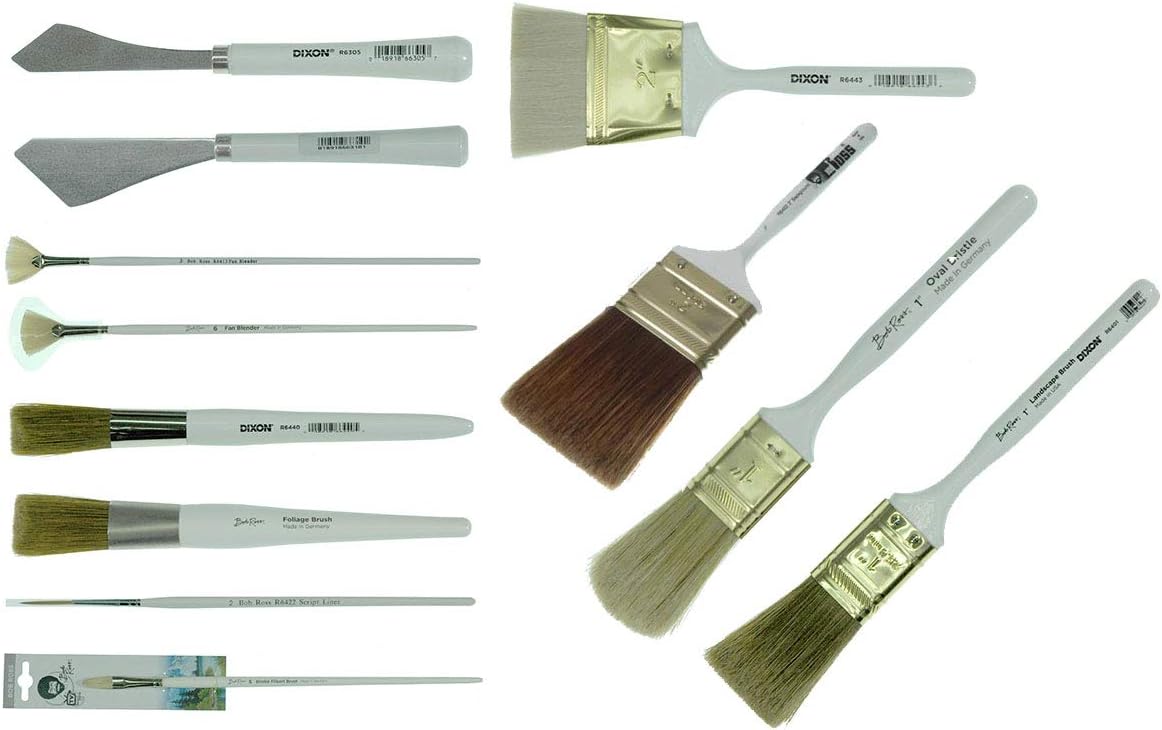 Bob Ross - Landscape Brush Set. Oil Based Painting Tools. 12 pieces