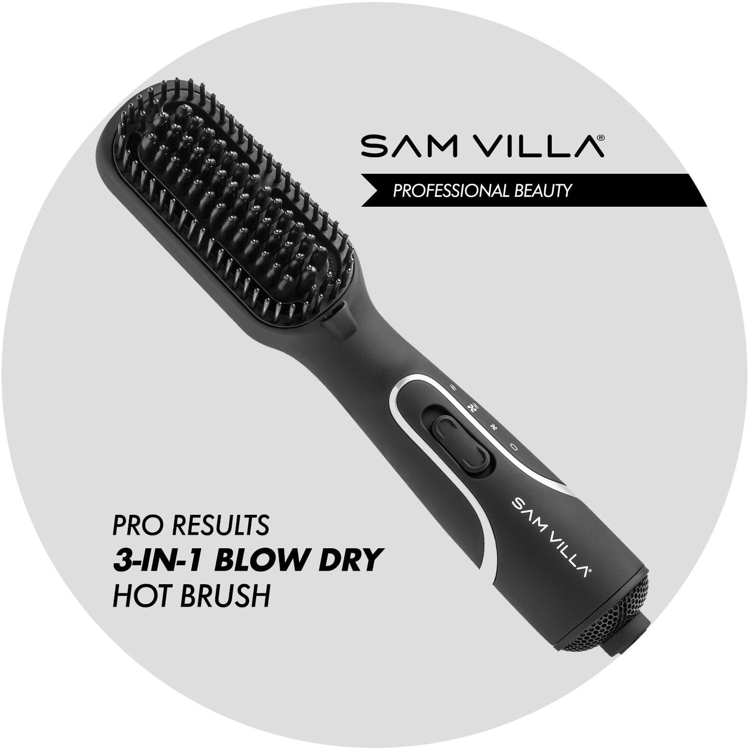 Sam Villa Pro Results 3-in-1 Blow Dryer Brush Straightener & Blowout Brush