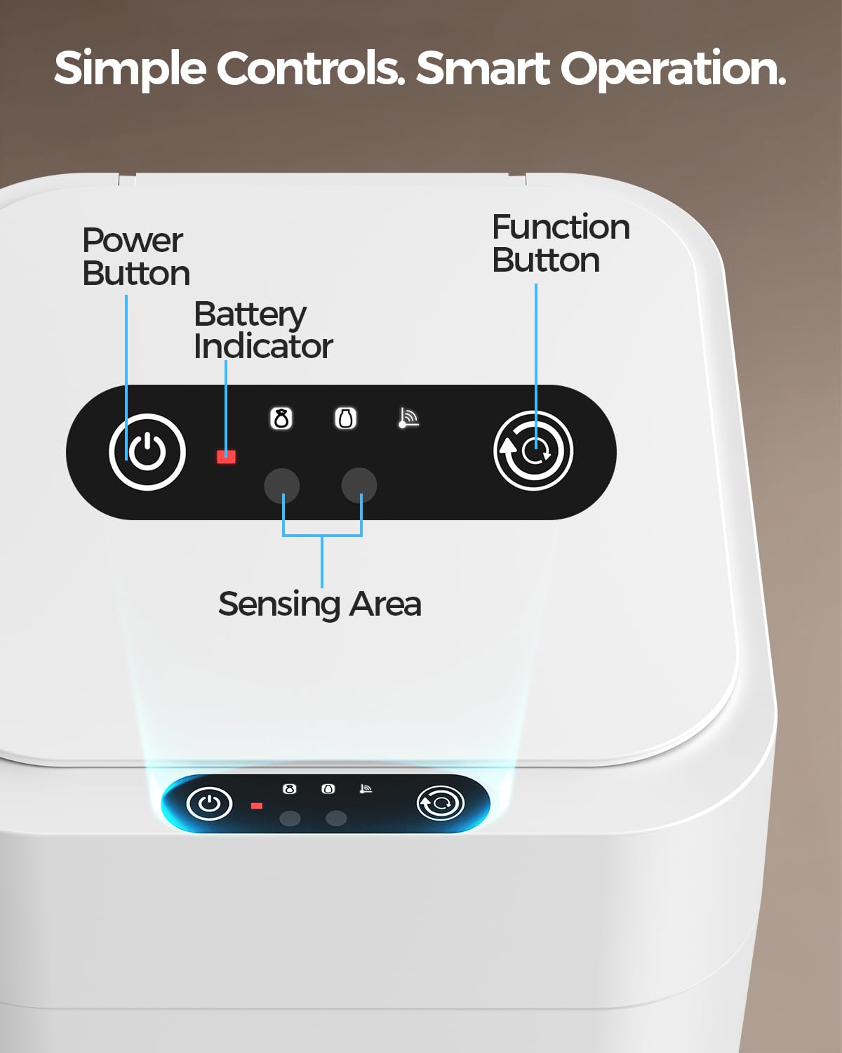 WITBOX V1 Self-Sealing & Self-Changing Automatic Trash Can. 5.3 Gallon (20L) Smart Trash Can Motion Sensor. Touchless Garbage Can with Lid for Kitchen. Bathroom. Bedroom. Office. Odor-Sealing Design