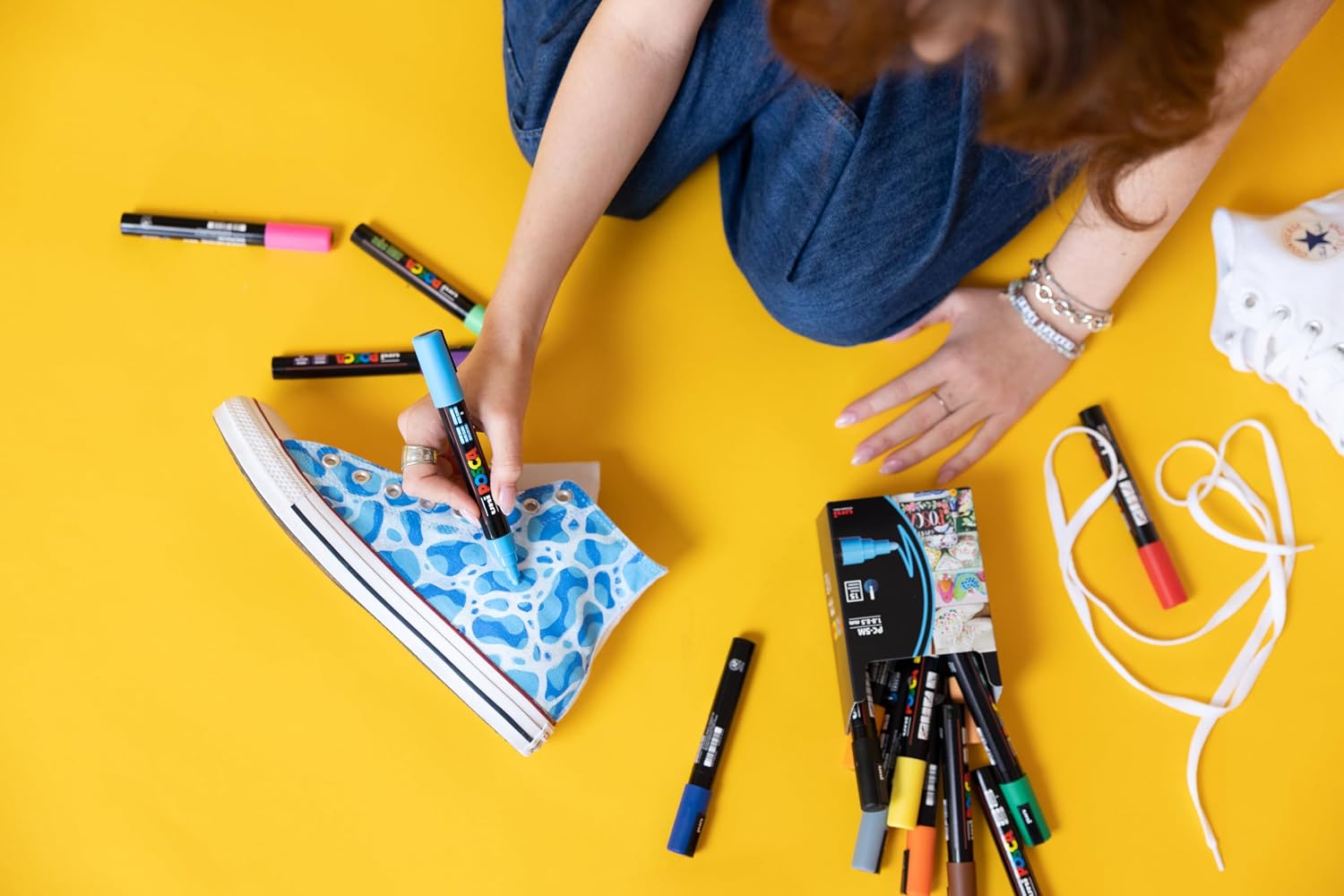 POSCA® PC-5M Paint Markers. Medium (1.8-2.5mm). Assorted. 48 Pack & Caddy | Includes POSCA display caddy with compartments. water-based opaque paint for 50+ surfaces. quick-drying. ACMI-certified