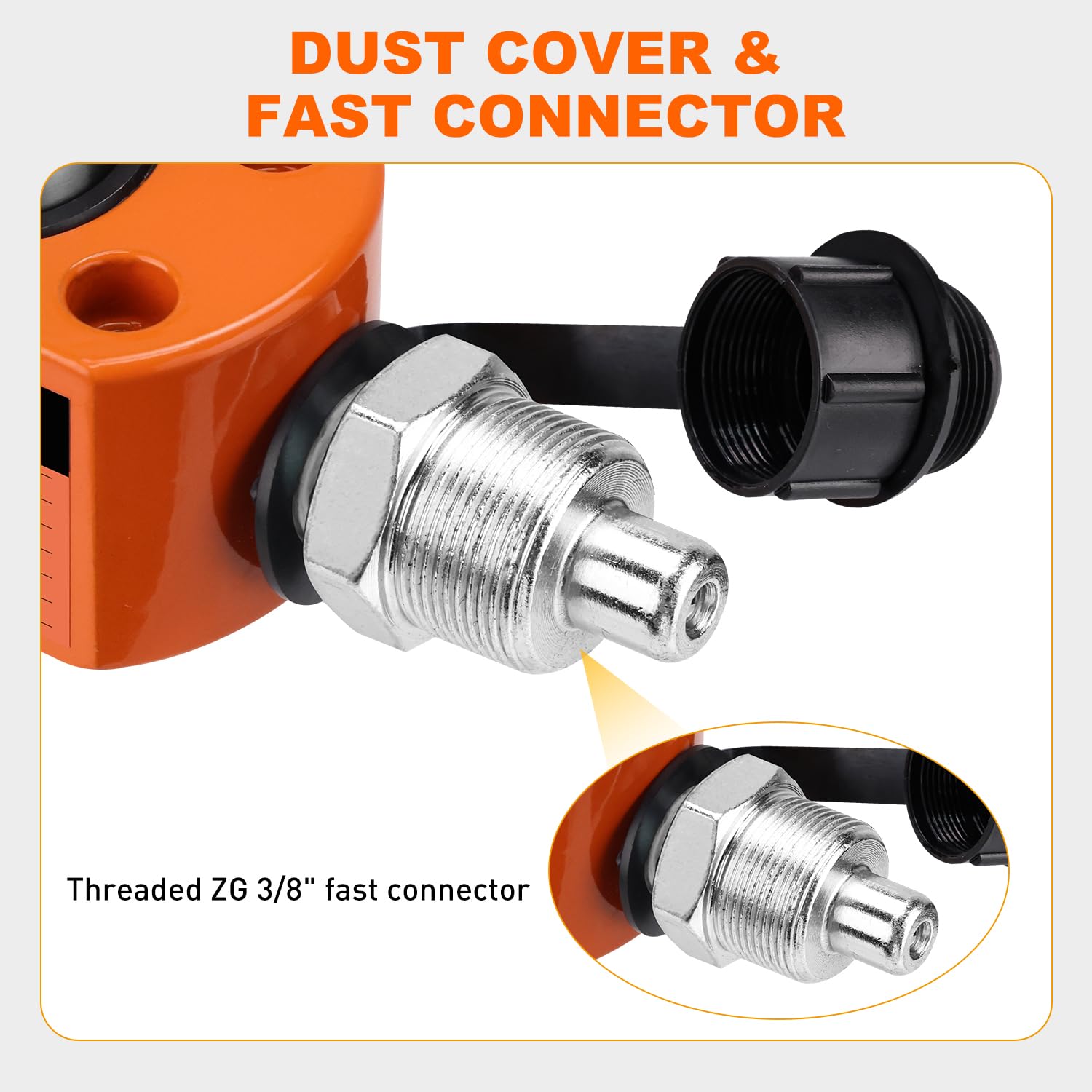 Nilight 30Ton Hydraulic Cylinder Jack Porta Power Ram Single Acting Lifting | Heavy Duty Low Profile 0.55 Inch Stroke Automatically Retract Mini Jack Ram Cylinders for Machinery Shipbuilding. Orange