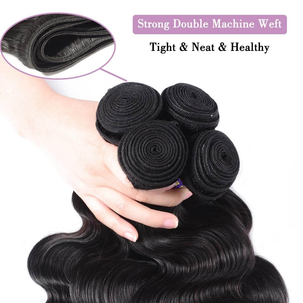 12A Human Hair Bundles 18 18 18 18 Inch Body Wave Bundles Human Hair 400g | Quick Weave Hair Bundles Wet and Wavy Bundles Human Hair Extensions 4 Pieces Deal Unprocessed Remy Brazilian Virgin Body Wave
