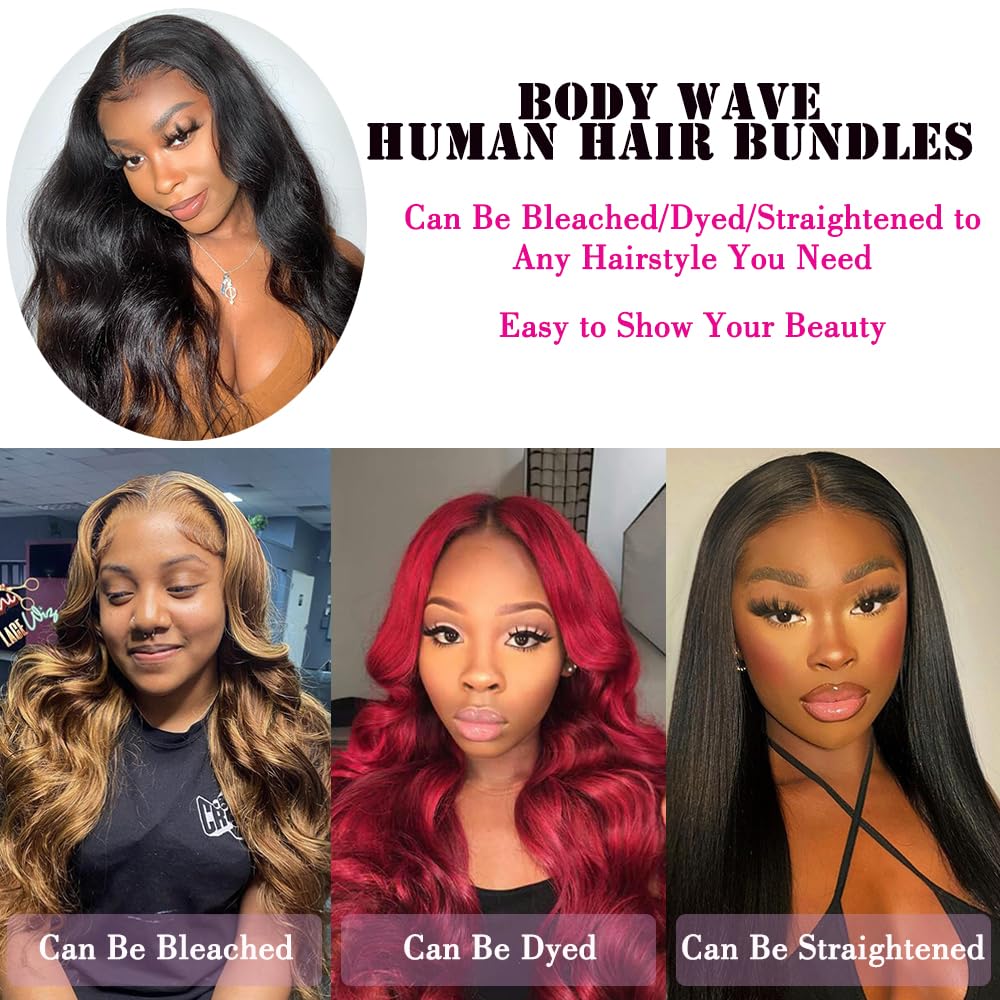 12A Human Hair Bundles 18 18 18 18 Inch Body Wave Bundles Human Hair 400g | Quick Weave Hair Bundles Wet and Wavy Bundles Human Hair Extensions 4 Pieces Deal Unprocessed Remy Brazilian Virgin Body Wave