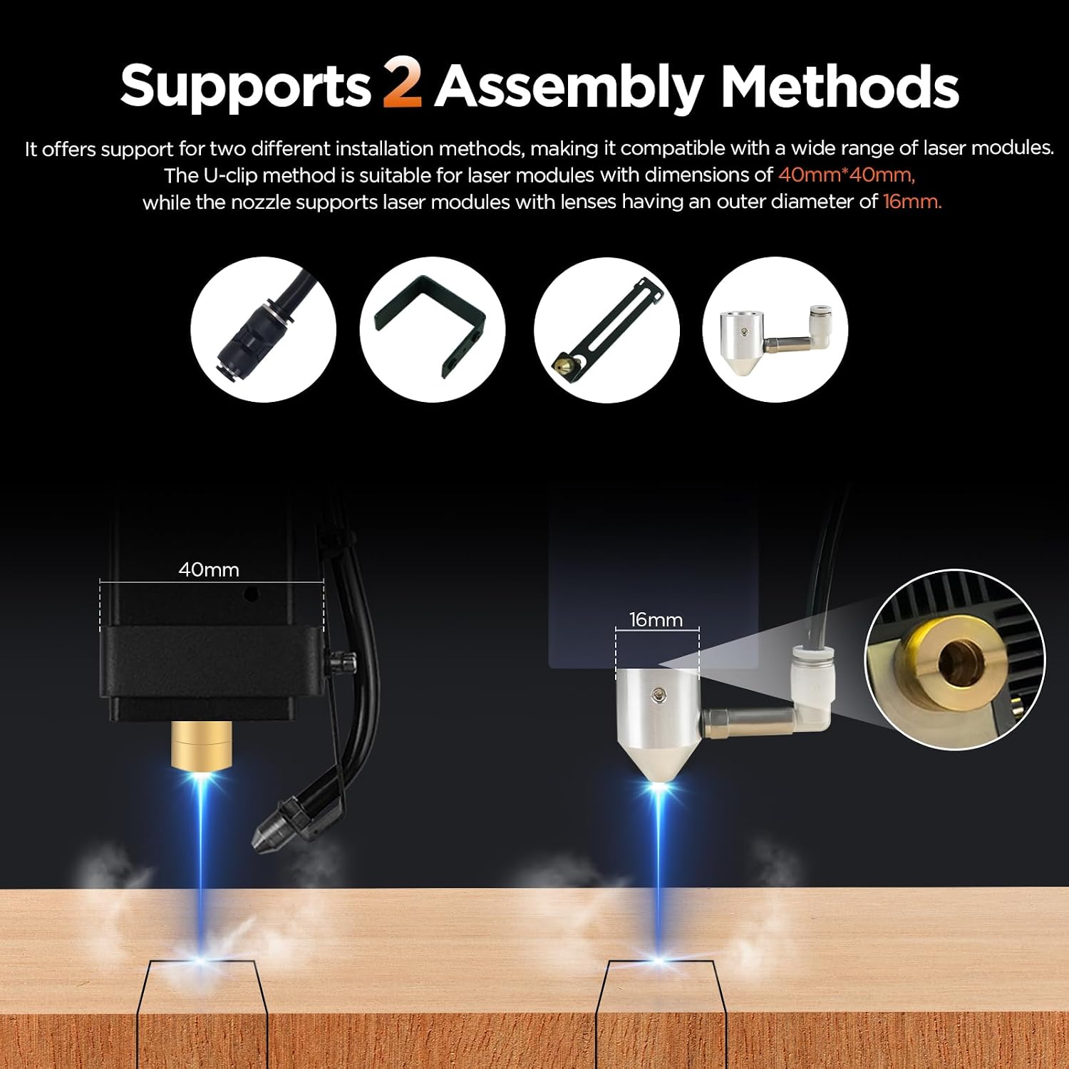 ACMER C4 Air Assist Pump Kit. 30L/Min Adjustable Airflow for Laser Engraver | Improves Cutting Precision. Reduces Smoke & Dust. Low Noise Air Assist System for S2. P1 S PRO Most Laser Cutter