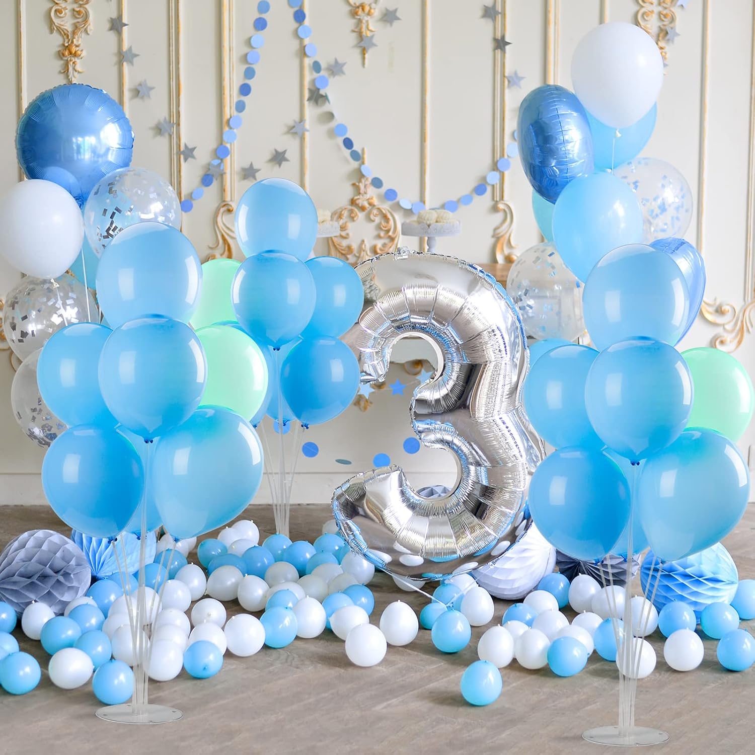 Voircoloria 4 Sets Balloon Stand Kits. Balloon Sticks Holder with Base for Table Graduation Birthday Baby Shower Gender Reveal Party Decorations