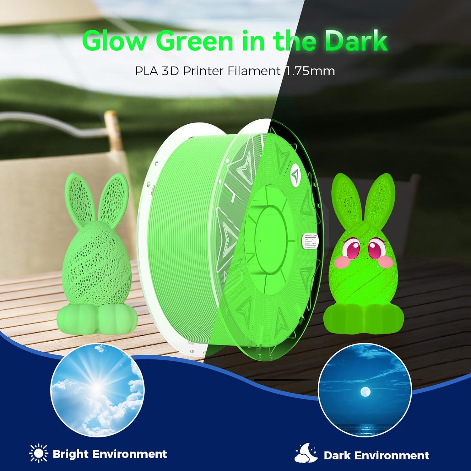 Creality RFID Hyper PLA Filament 1.75mm. Glow Green Yellow Blue Pink | 4KG 3D Printer Filament. High Speed 30-600mm/s. PLA Filament Support CFS. Fits for K2 Plus Combo and Most 3D Printers