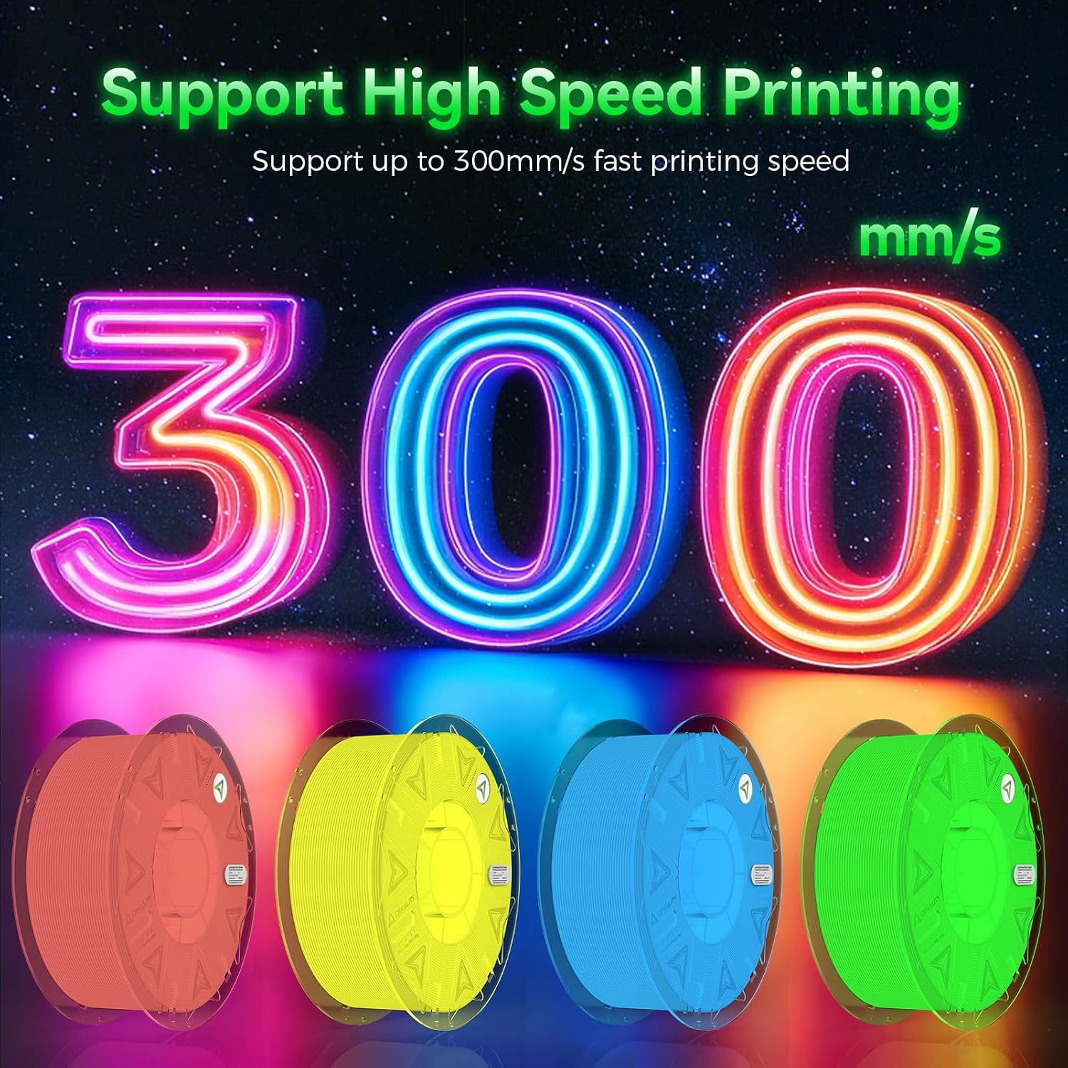 Creality RFID Hyper PLA Filament 1.75mm. Glow Green Yellow Blue Pink | 4KG 3D Printer Filament. High Speed 30-600mm/s. PLA Filament Support CFS. Fits for K2 Plus Combo and Most 3D Printers